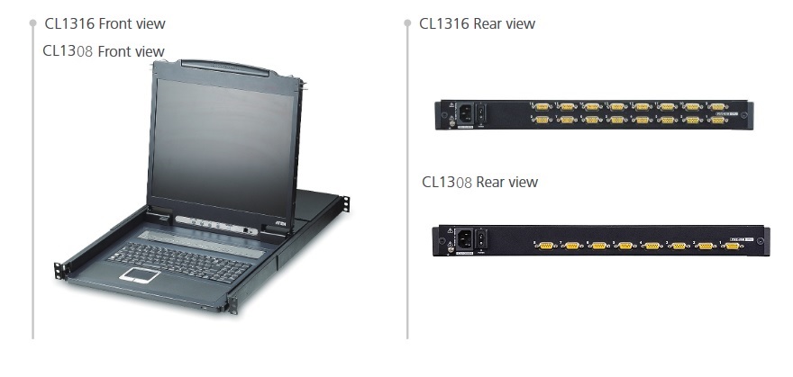 Bộ chuyển đổi KVM LCD đơn 8/ 16 cổng PS/2-USB VGA ATEN