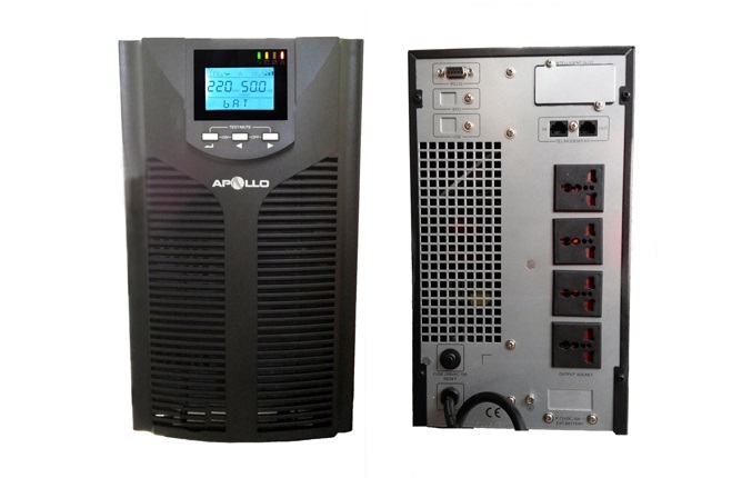 Hai mặt trước, sau của bộ lưu điện APOLLO AP903PH 3000VA/2700W