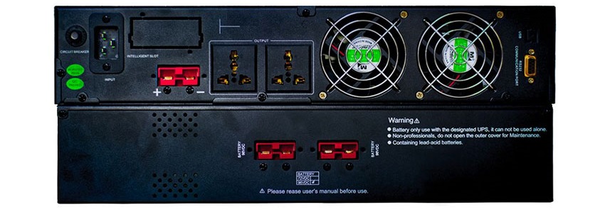 Mặt sau của Bộ lưu điện ONLINE HYUNDAI HD-2KR9 Dạng Rack