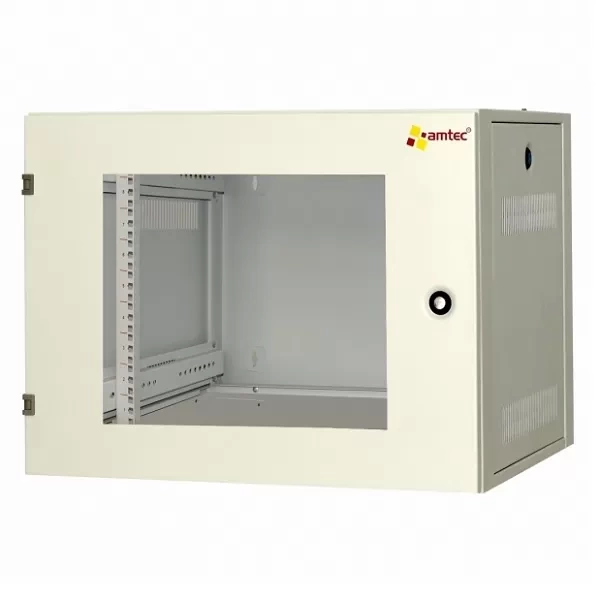 Tủ rack treo tường 9U C-CLASS Amtec AMW09 cửa mica trắng
